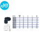 Preview: John Guest Winkel Verbinder PM0305E - Ø 5,00 mm