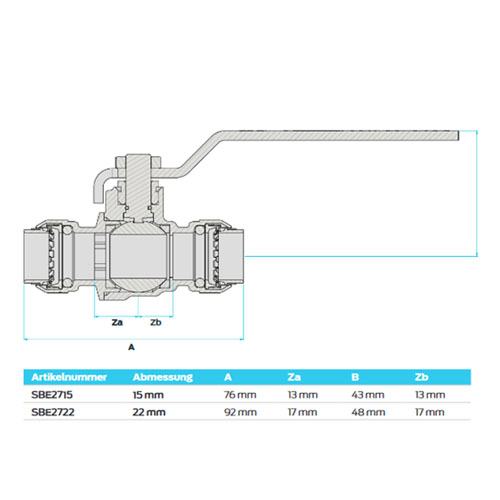 SharkBite Kugelhahn SBE2722 ∅ 22 mm