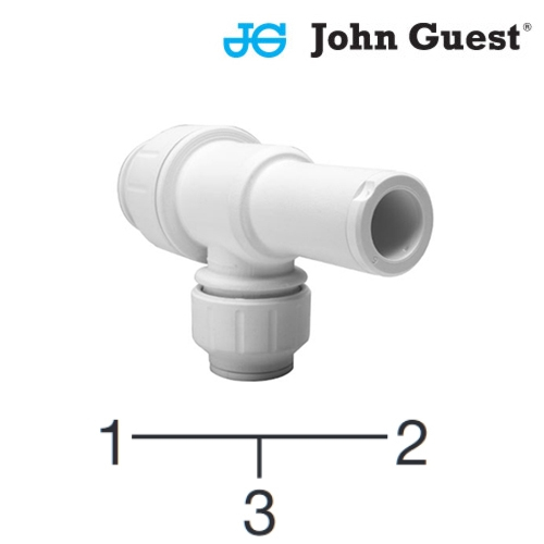 John Guest T-Einsteck-Verbinder PEM531212W - Ø 12-12-12 mm